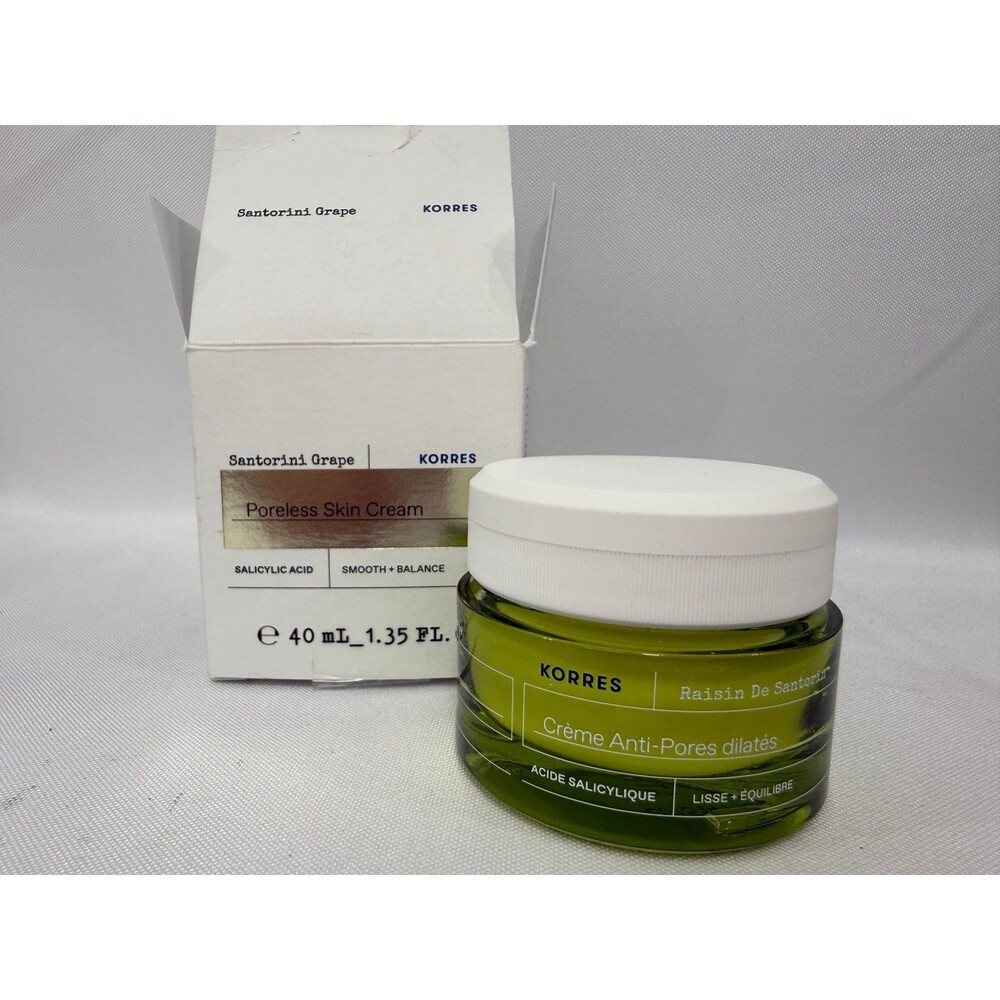 KORRES Santorini Grape Poreless Skin Care Cream 1.35 fl oz Open Box NEW